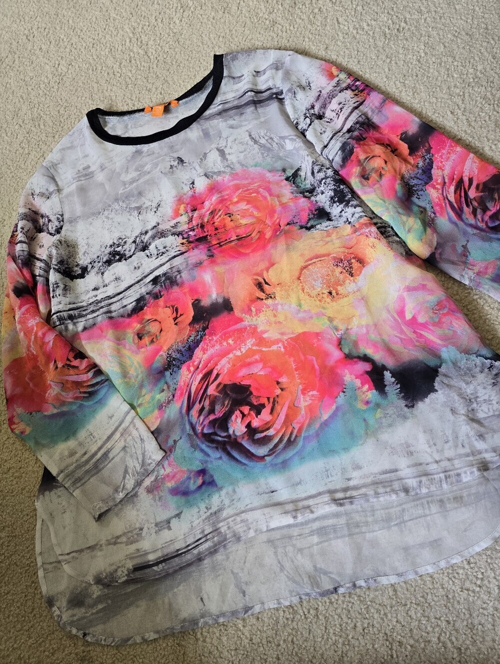 Joe Fresh Neon Floral Long Sleeve Lightweight - Pink Multi